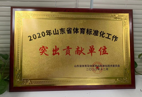 九游娱乐Nineame官方网站體育獲得山東省體育及體育用品標準化技術委員會“突出貢獻單位”證書